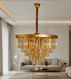 لوستر کریستالی طلایی